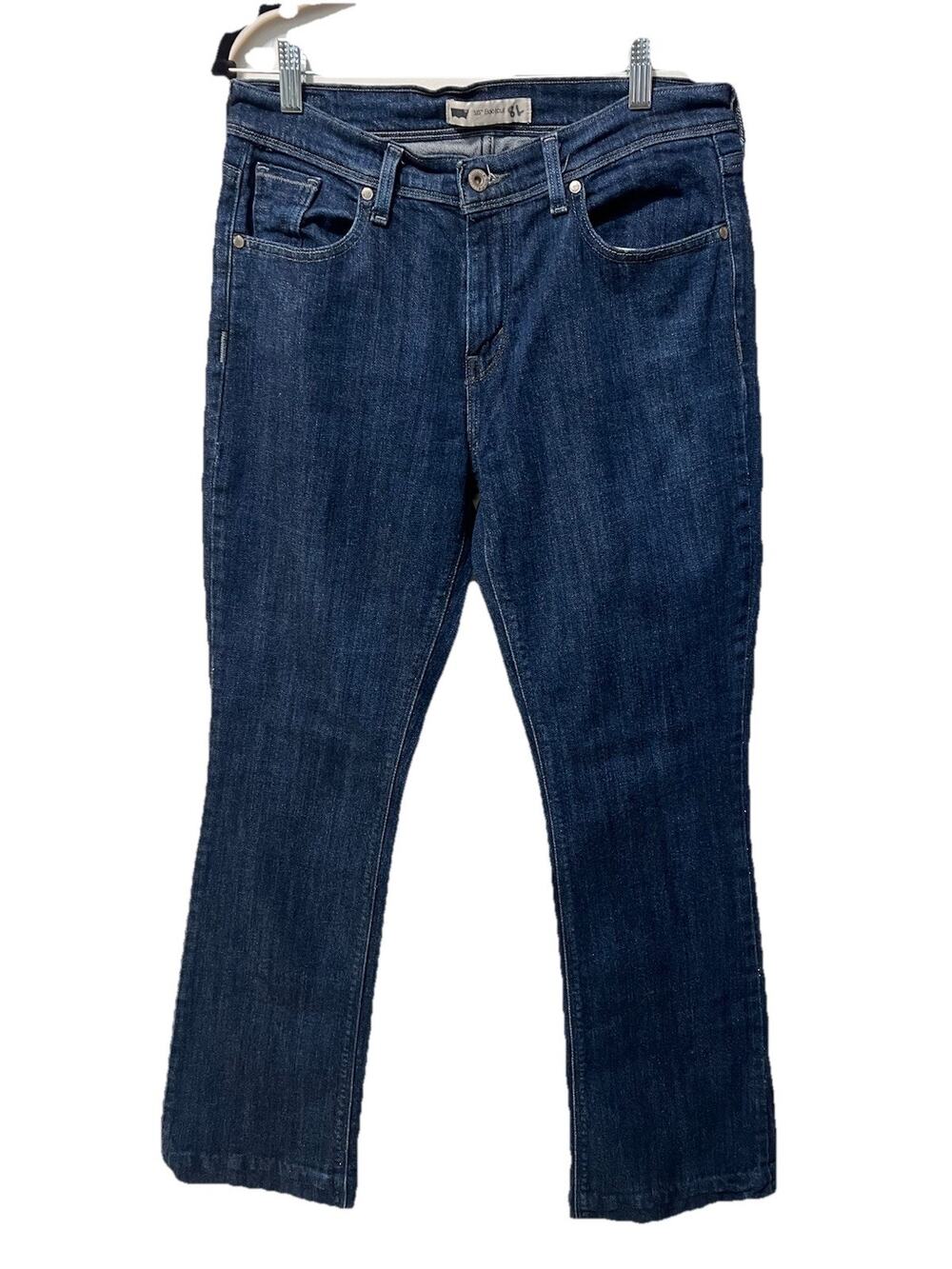 Levi’s 515 Boot Cut Women's Jeans Sz 8 Long 32x32 Blue Dark Wash Stretch Pockets